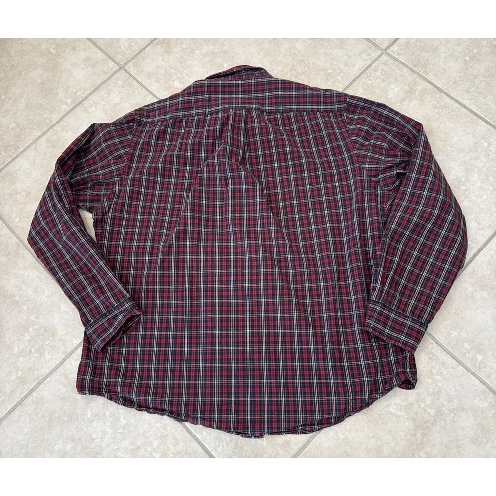 VTG 90s Y2K POLO RALPH LAUREN‎ Custom Fit Red Plaid Button up shirt XL Preppy